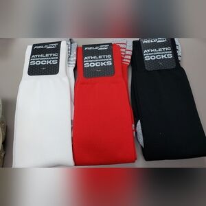 Athletic Performance Socks - Red, White, and Black